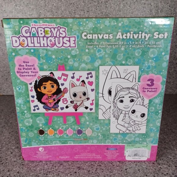 Paint Canvas Easel Paintbrush Set Gabby's Dollhouse Kids Fun Art Crafting Toy - Picture 6 of 7